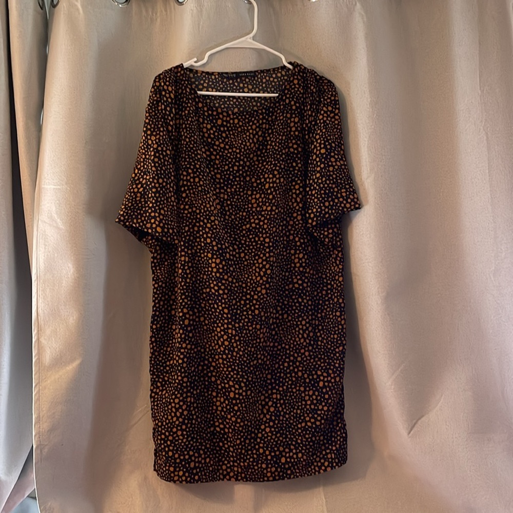 Zara Dark Blue Animal Print Dress